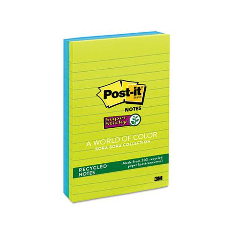 Recycled Notes In Bora Bora Colors, Lined, 4 X 6, 90-sheet, 3-pack