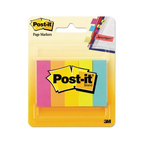 Page Flag Markers, Assorted Brights, 100 Strips-pad, 5 Pads-pack