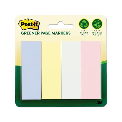 Greener Page Flags, Pastel, 50 Strips-pad, 4 Pads-pack