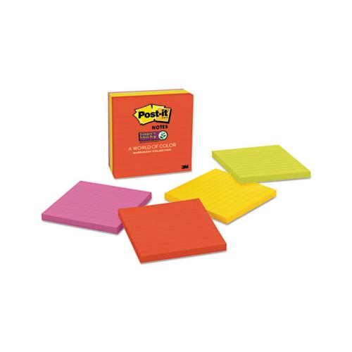 Pads In Marrakesh Colors, Lined, 4 X 4, 90-sheet, 6-pack