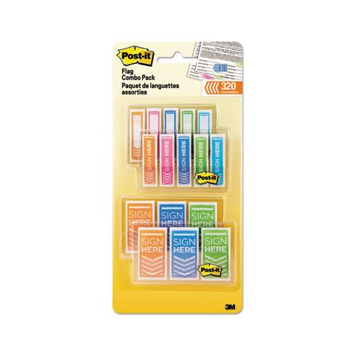 Flags Combo Pack, 1-2" And 1", Assorted Bright Colors, 320-pack