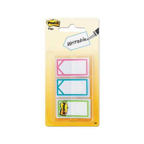 Arrow 1" Page Flags, Three Assorted Bright Colors, 60-pack