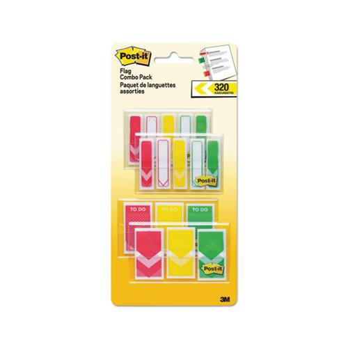 1-2" And 1" Prioritization Page Flag Value Pack, Red-yellow-green, 320-pack