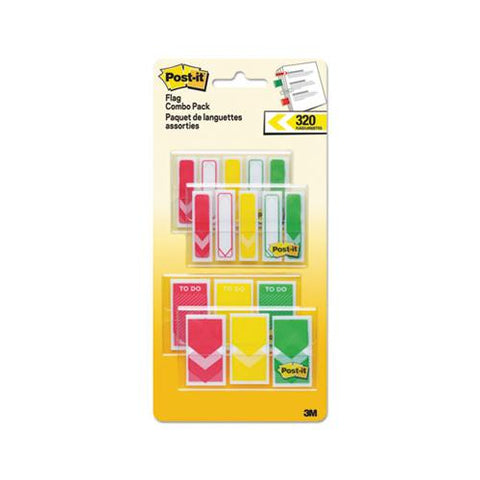 1-2" And 1" Prioritization Page Flag Value Pack, Red-yellow-green, 320-pack