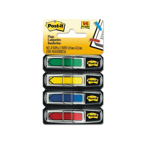 Arrow 1-2" Page Flags, Assorted Primary, 24-color, 96-flags-pack