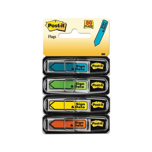 Arrow Message 1-2" Page Flags, Sign & Date, 4 Primary Colors, 20-disp, 4 Disp-pk