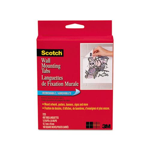 Precut Removable Mounting Tabs, Double-sided, 1-2 X 3-4, 480-pack