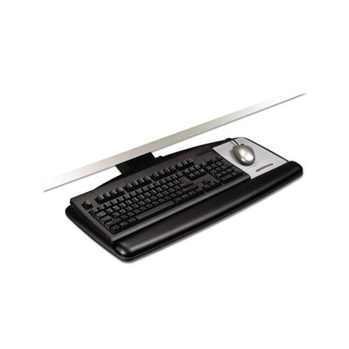 Knob Adjust Keyboard Tray With Standard Platform, 25.2w X 12d, Black