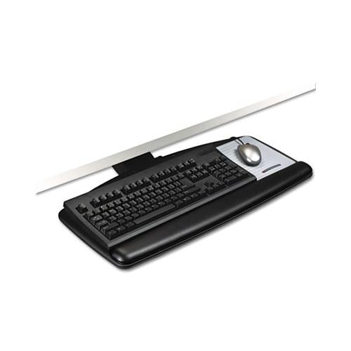 Positive Locking Keyboard Tray, Standard Platform, 21.75" Track, Black
