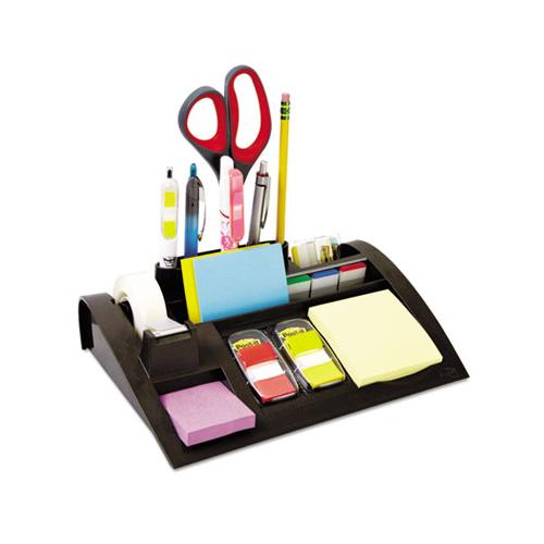 Notes Dispenser With Weighted Base, Plastic, 10 1-4" X 6 3-4" X 2 3-4", Black