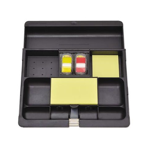 Recycled Plastic Desk Drawer Organizer Tray, Plastic, Black