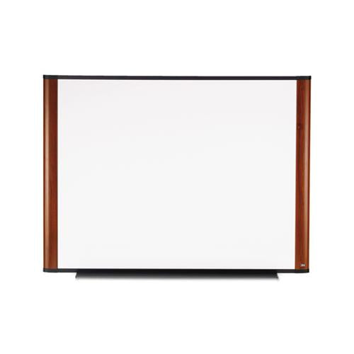 Melamine Dry Erase Board, 48 X 36, Mahogany Frame