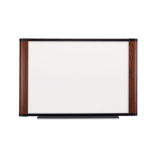 Melamine Dry Erase Board, 72 X 48, Mahogany Frame