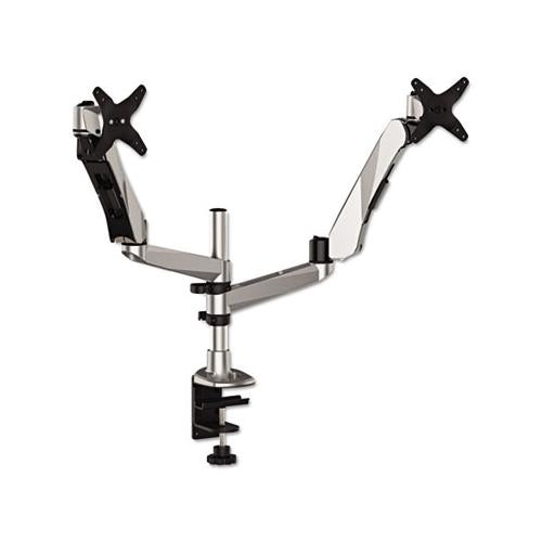 Dual Monitor Arm Mount, 5w X 21.5d X 27h, Silver
