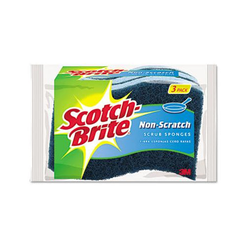Non-scratch Multi-purpose Scrub Sponge, 4 2-5 X 2 3-5, Blue, 3-pack