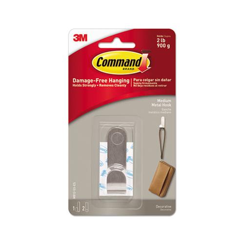 Decorative Hooks, Medium, 1 Hook And 2 Strips-pack