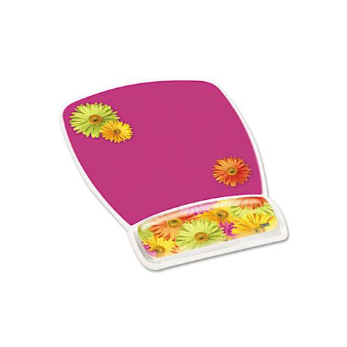 Fun Design Clear Gel Mouse Pad Wrist Rest, 6 4-5 X 8 3-5 X 3-4, Daisy Design