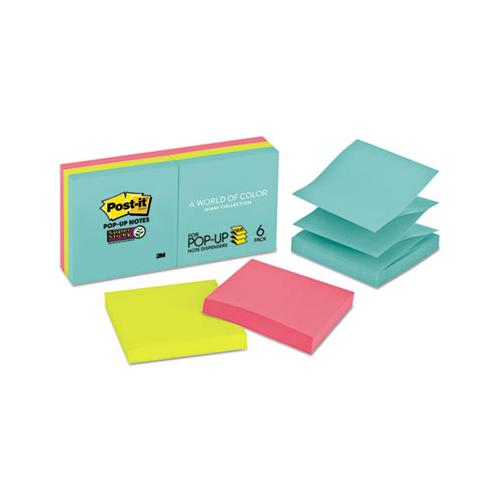 Pop-up 3 X 3 Note Refill, Miami, 90-pad, 6 Pads-pack