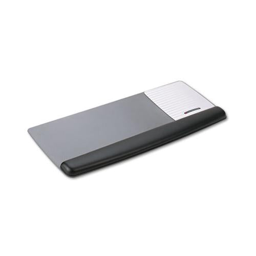 Antimicrobial Gel Mouse Pad-keyboard Wrist Rest Platform, Black-silver