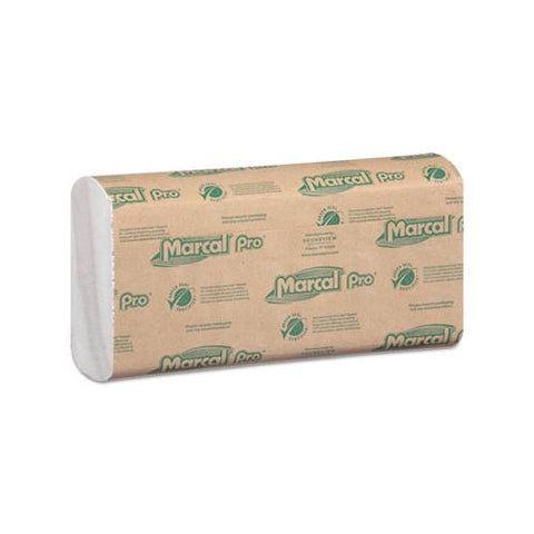 100% Recycled Folded Paper Towels, 12 7-8x10 1-8,c-fold, White,150-pk, 16 Pk-ct