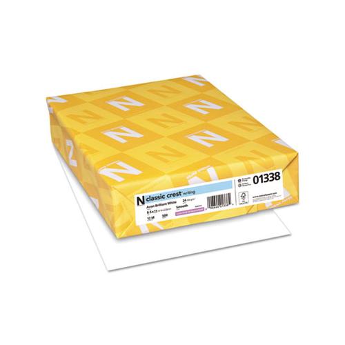 Classic Crest Stationery, 93 Bright, 24 Lb, 8.5 X 11, Avon White, 500-ream