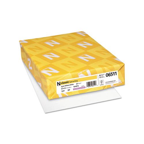 Classic Laid Stationery, 93 Bright, 24 Lb, 8.5 X 11, Avon White, 500-ream