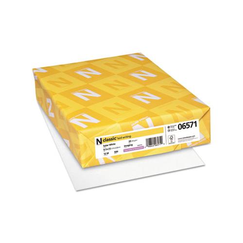 Classic Laid Stationery, 97 Bright, 24 Lb, 8.5 X 11, Solar White, 500-ream