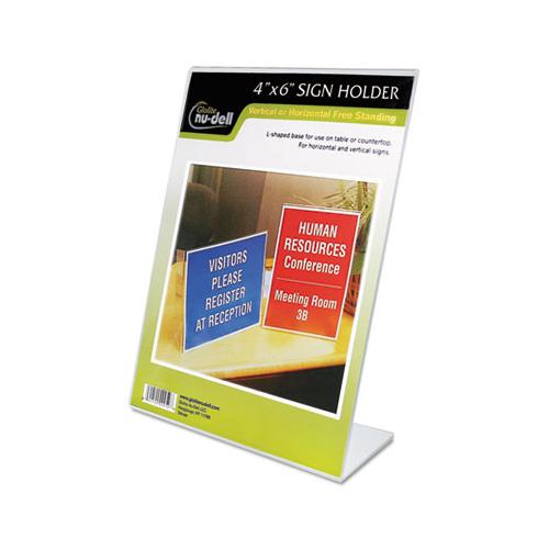 Clear Plastic Sign Holder, Desktop, 4 X 6