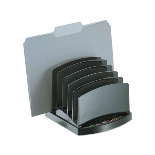 Incline Sorter, 6 Sections, Letter To Legal Size Files, 7.5" X 7.5" X 6.4", Black