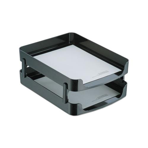 2200 Series Front-loading Desk Tray, 2 Sections, Letter Size Files, 10.25" X 13.63" X 2", Black