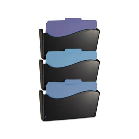 2200 Series Wall File System, Letter, Black, 3-pack