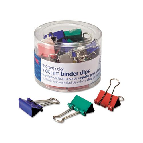 Assorted Colors Binder Clips, Medium, 24-pack