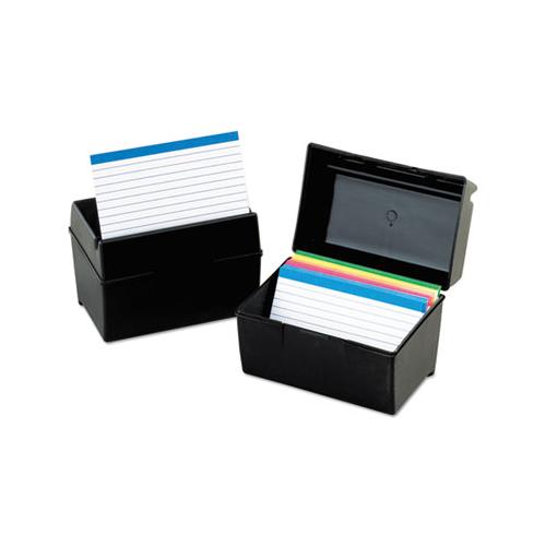 Plastic Index Card File, 500 Capacity, 8 5-8w X 6 3-8d, Black