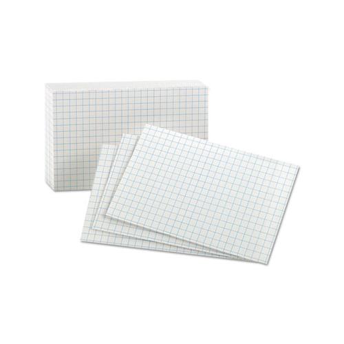 Grid Index Cards, 3 X 5, White, 100-pack