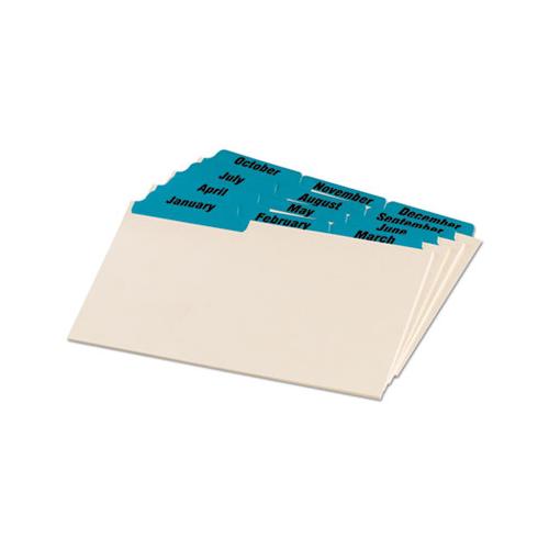 Manila Index Card Guides With Laminated Tabs, 1-3-cut Top Tab, January To December, 4 X 6, Manila, 12-set