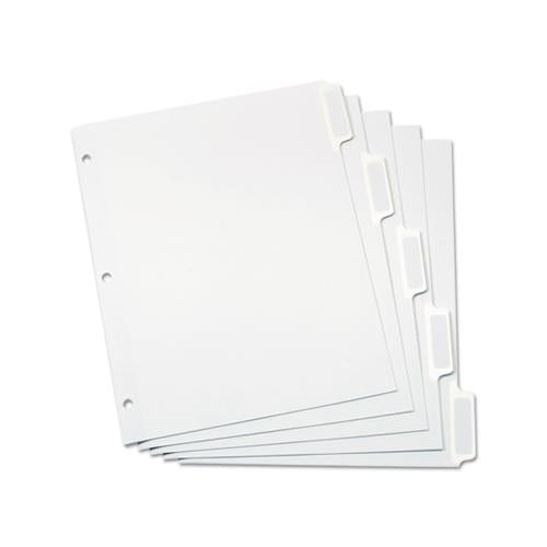 Custom Label Tab Dividers With Self-adhesive Tab Labels, 5-tab, 11 X 8.5, White, 25 Sets