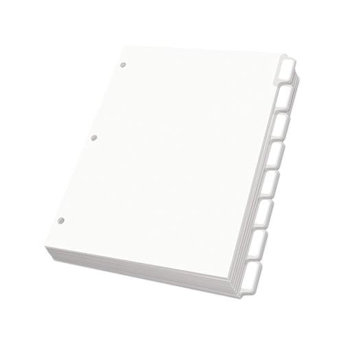 Custom Label Tab Dividers With Self-adhesive Tab Labels, 8-tab, 11 X 8.5, White, 25 Sets