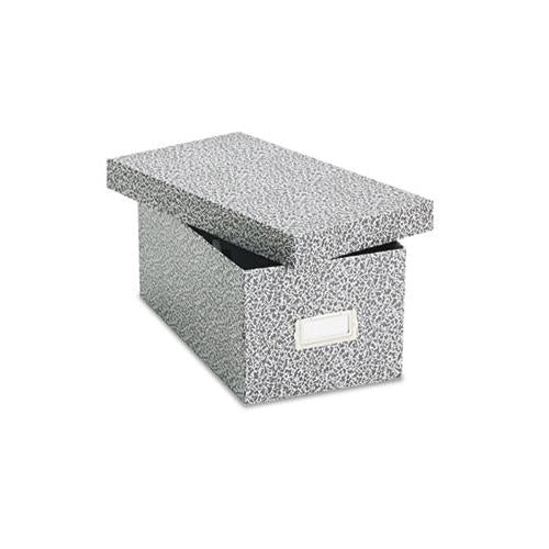 Reinforced Board Card File, Lift-off Cover, Holds 1,200 4 X 6 Cards, Black-white