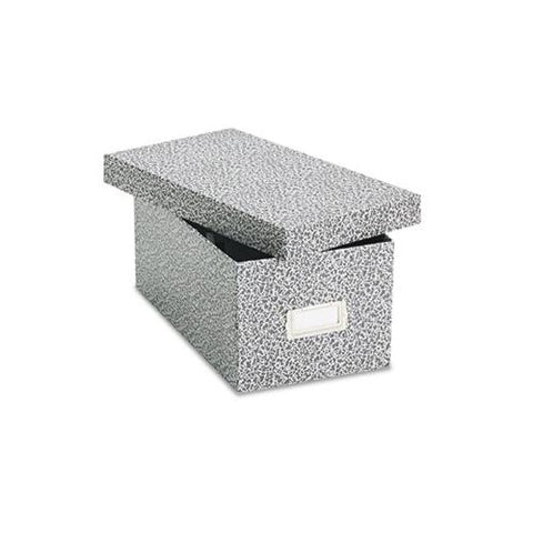 Reinforced Board Card File, Lift-off Cover, Holds 1,200 4 X 6 Cards, Black-white
