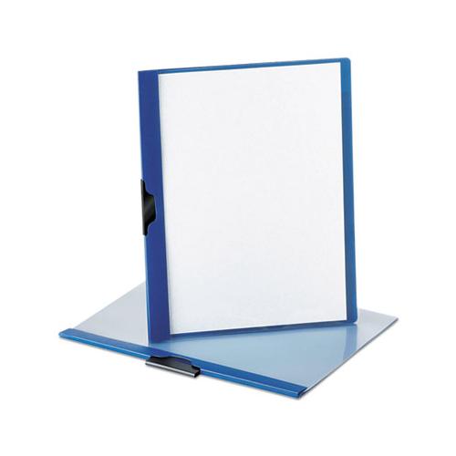 No-punch Report Cover, Letter, Clip Holds 30 Pages, Clear-blue