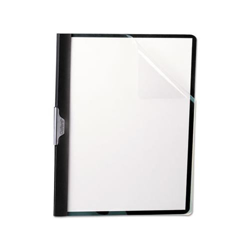 No-punch Report Cover, Letter, Holds 30 Pages, Clear-black