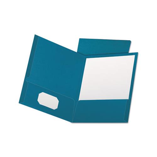 Linen Finish Twin Pocket Folders, Letter, Teal, 25-box