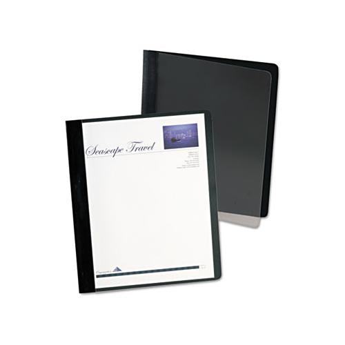 Extra-wide Clear Front Report Covers, Letter Size, Black, 25-box