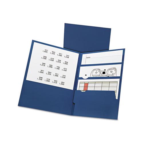 Divide It Up Four-pocket Paper Folders, 11 X 8-1-2, Navy, 20-box