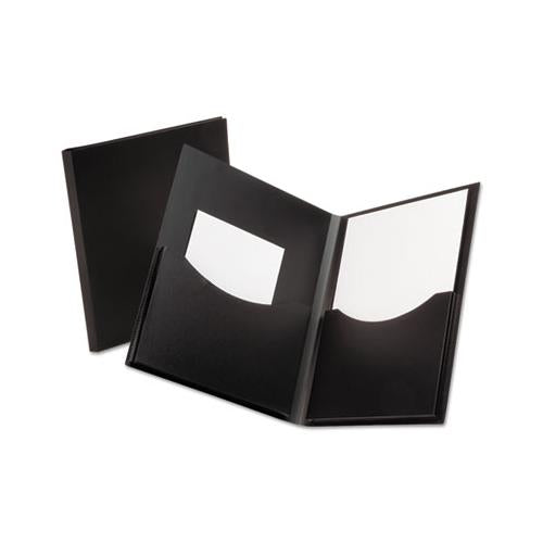 Poly Double Stuff Gusseted 2-pocket Folder, 200-sheet Capacity Black