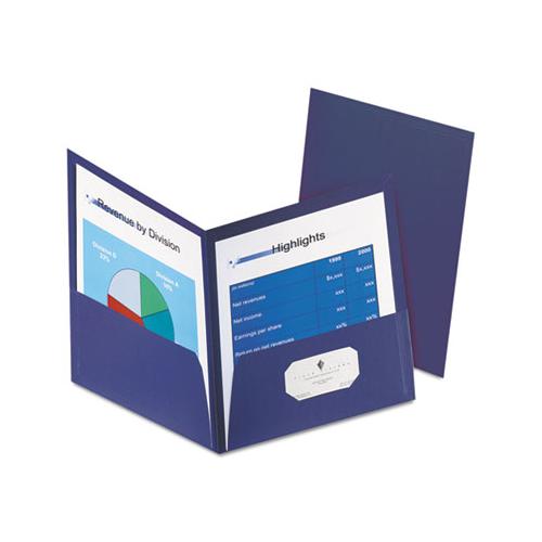 Honeycomb High-capacity Twin Pocket Folders, 1" Capacity, Dark Blue, 4-pack