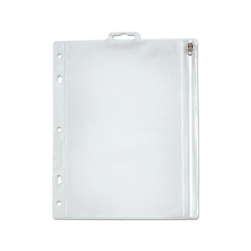 Zippered Ring Binder Pocket, 10 1-2 X 8, Clear