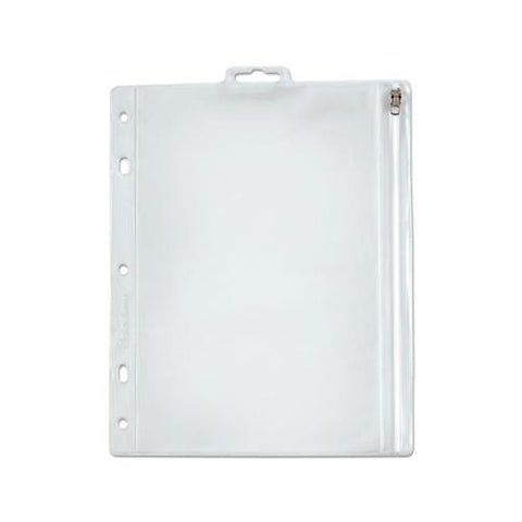 Zippered Ring Binder Pocket, 10 1-2 X 8, Clear