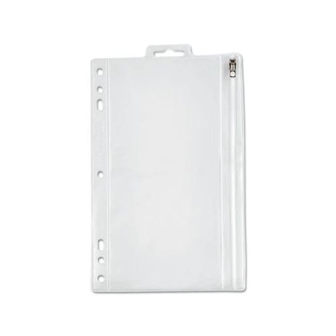 Zippered Ring Binder Pocket, 9 1-2 X 6, Clear