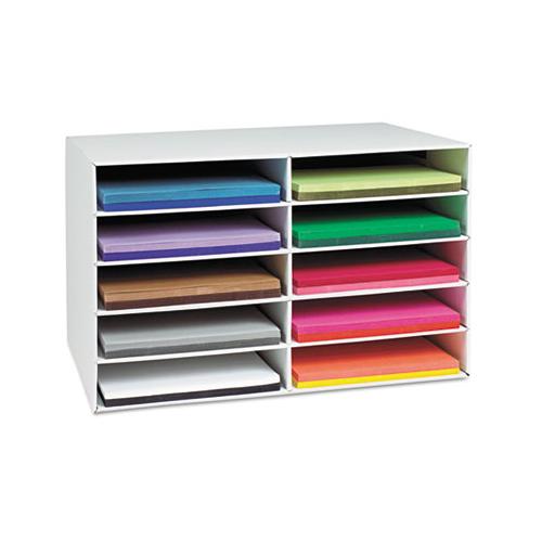 Classroom Construction Paper Storage, 10 Slots, 26 7-8 X 16 7-8 X 18 1-2
